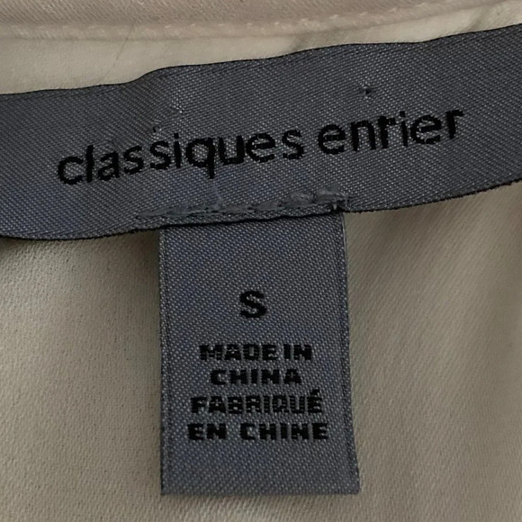 Classiques Entier Sleeveless Round Neck Silk Top w Frill Detail Cream + Blk Sz S - Picture 9 of 11